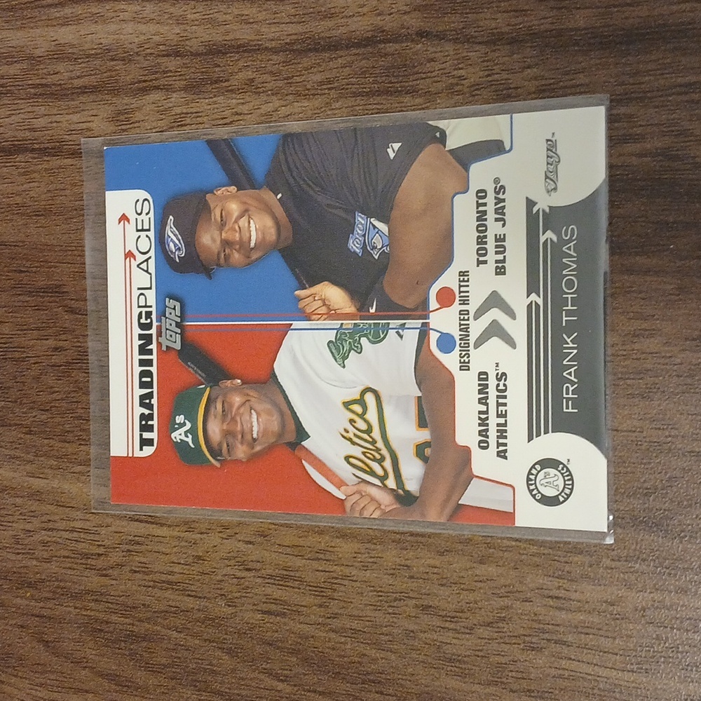 Frank Thomas trading places 2.5 in by 3.5 in red blue black green baseball card